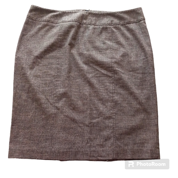 Lane Bryant size 18 linen blend knee length skirt back zip with button d… - Picture 1 of 8